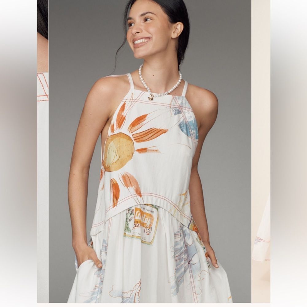 Anthropologie Pilcro Sleeveless Twofer Midi Dress - Picture 3 of 6